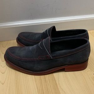 Donald J Pliner Charcoal Grey Penny Loafers